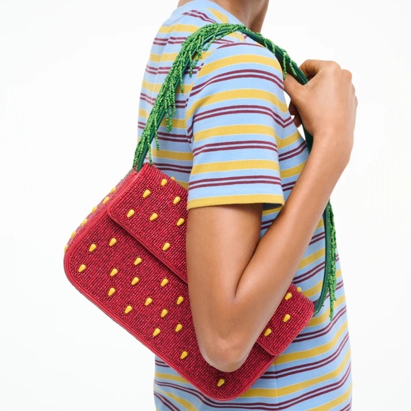 STAUD Tommy Beaded Bag Strawberry Dream - Picture 6 of 10